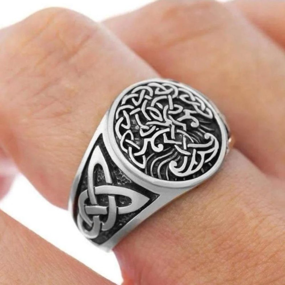 New Gorgeous Celtic Knot Tree Of Life Men's Ring